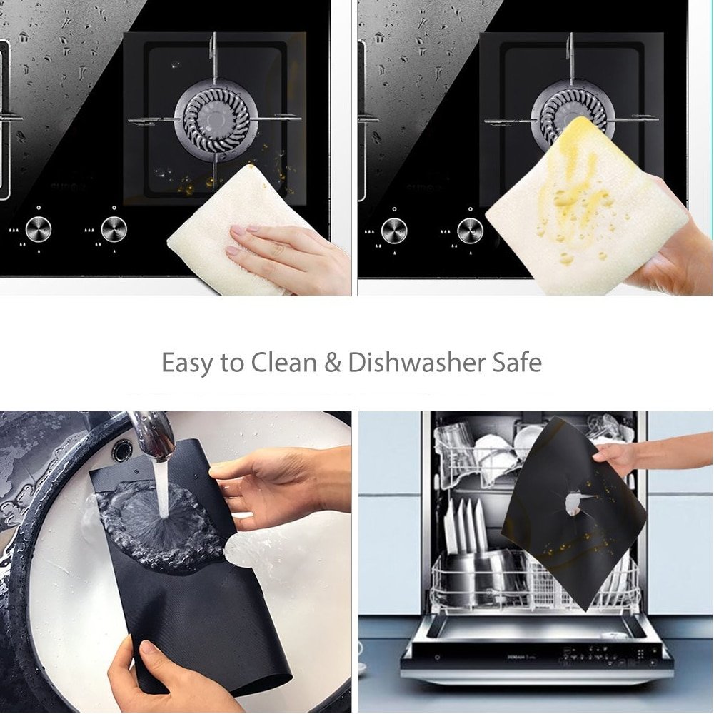 0.1mm Silver Non-stick Stovetop Liner Protectors Reusable Liner Cover for Gas Range Stove Burner 11 Non-stick Gas Stove Burner Covers