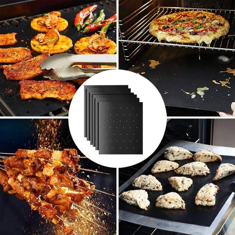 Grill Mats for Outdoor Grill with Holes – Reusable Grilling Mat with Holes for Venting, Non-stick Grill Mats for Outdoor Grill 4 Grill Mats for Outdoor Grill with Holes – Reusable Grilling Mat with Holes for Venting, Non-stick Grill Mats for Outdoor Grill