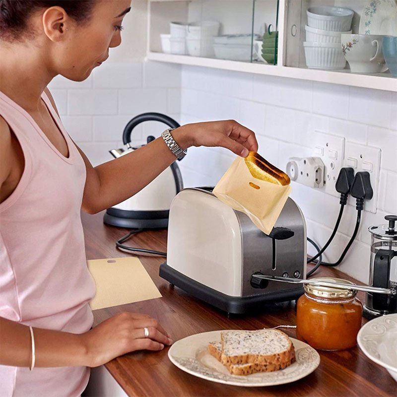 Non-stick Reusable Toaster Bags – Heat-Resistant Grilled Cheese Toaster Bag for Sandwiches Pastries Pizza Slices7 Non-stick Reusable Toaster Bags - Heat-Resistant Grilled Cheese Toaster Bag for Sandwiches Pastries Pizza Slices